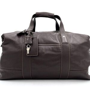 Vintage Coach Dark Brown Leather Unisex Large Cabin WeekenderTravel Duffel Bag